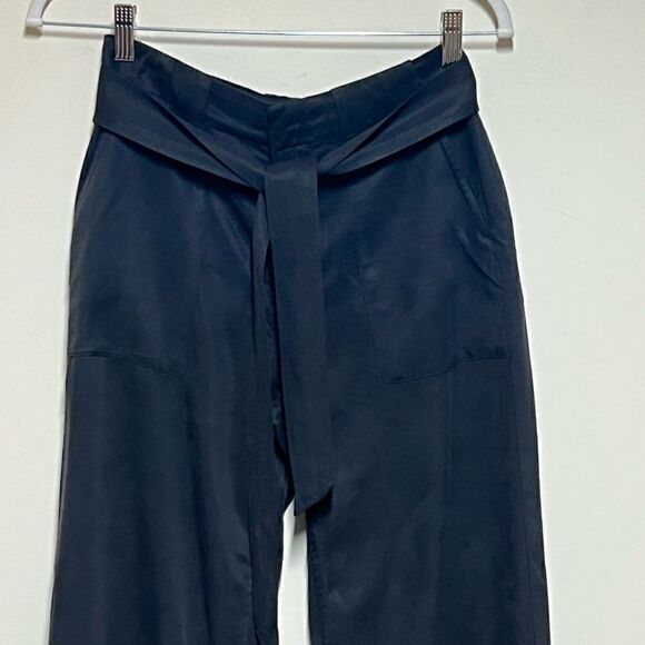 NWT Fat Face Exmouth Mina Tencel Black Belted Crop Pants Sz 2 - Picture 8 of 10